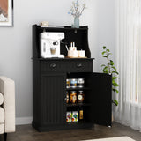 HOLTICO 54" Freestanding Kitchen Pantry Storage Cabinet with Doors and Adjustable Shelves, Microwave Oven Cabinet with Drawer for Kitchen, Bathroom or Hallway,Black