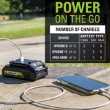 Greenworks 48V (2 x 24V) 15" Cordless String Trimmer, (2) 2.0Ah Batteries and Dual Port Charger Included