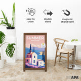 Ilyapa 2 in 1 A Frame Sign Holder and Chalkboard Easel - Dual Sided Magnetic Chalk Board - Display for Businesses Outdoor - 28x41 - Barnwood Brown