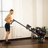 Sunny Health & Fitness Water Rowing Machine - SF-RW5713, Black Sunny Health & Fitness