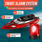 REV-UP 18" Large Remote Control Boat - Fast Speed RC Boats for Adults 21+ MPH with Travel Bag, Self-Righting Remote Control Boat for Adults, 2.4GHz Racing RC Boats with LED Lights