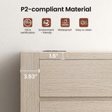 ModernMate 6 Drawer Dresser for Bedroom, 55'' Modern White Oak Gray Chest of Drawers with Charging Station, Wood Bedroom Dresser with Large Storage for Living Room, Entryway, Nursery, Anti-Tipping