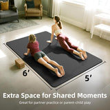 Extra Large Yoga Mat – 72"x48" or 78"x57", Non-Slip TPE Exercise Mat for Women & Men, Available in 1/4" to 1/2" Thickness, for Home Gym, Yoga, Pilates & Barefoot Workouts, with Towel, Straps & Carry Bag