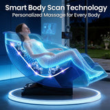 4D Massage Chair Full Body, Zero Gravity Recliner with AI Body Scan & SL Track, Air Compression, Heat Therapy, Foot Roller, Bluetooth Speaker, Quiet Motor, Space Saving Massage Chair for Home