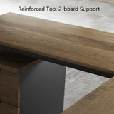 SAINTCY 63 Inch L-Shaped Executive Desk, Industrial Modern Wood Office Desk with 3 Drawers
