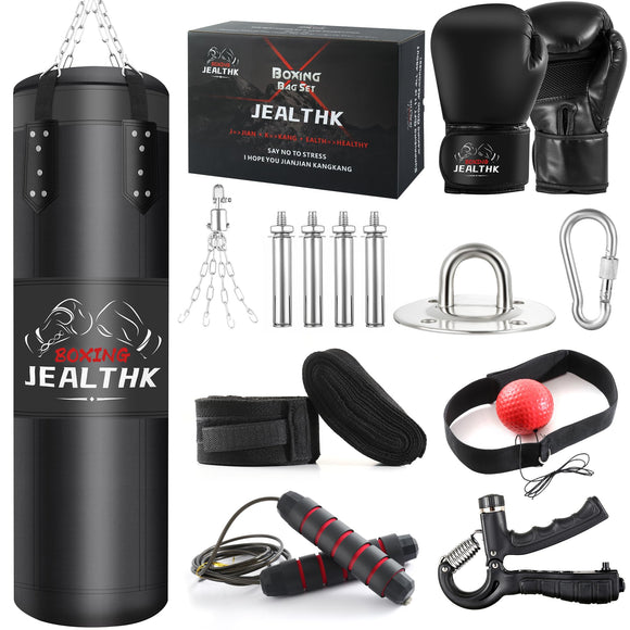 JEALTHK 4FT High-Density Oxford Fabric Unfilled Punching Bag for Adults. Boxing Training Equipment with 12OZ Gloves for Boxing MMA Kickboxing Karate Muay Thai Home Gym Training Jealthk