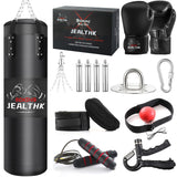 JEALTHK 4FT High-Density Oxford Fabric Unfilled Punching Bag for Adults. Boxing Training Equipment with 12OZ Gloves for Boxing MMA Kickboxing Karate Muay Thai Home Gym Training Jealthk