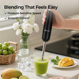 Cordless Hand Blender, 12V Rechargeable Immersion Blender with Brushless Motor, 60+ Bowls per Charge, 2-Blade, Auto Lock, Whisk & Frother for Soup, Smoothies, Baby Food