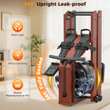YOSUDA Water Rowing Machines for Home Use-Foldable Wooden Rower Machine 400LBS Weight Capacity with Dedicated Monitor & Bluetooth APP, Comfortable Seat (CLASSIC-22L Tank)