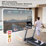 Vitalwalk Foldable Treadmill with Auto Incline, 48"x18" Wide Running Belt, 10MPH, 3.5HP Brushless, Walking Pad Treadmill for Home, Auto Folding, No Installation, 350LBS Capacity, APP, 15% Auto Incline