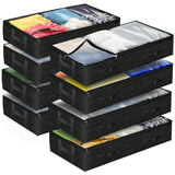 Reli. 90L Under Bed Storage Containers (8 Pack) | Closet Organizer with Clear Window | Underbed Storage Bins for Towels, Sweaters, Linens | Large Organizer for Closet (Black)