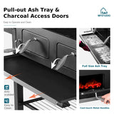 MFSTUDIO Multifunctional Extra Large 49 Inch BBQ Charcoal Grills with Temperature Control, Side Table and Easy Clean Ash Tray