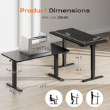 Huuger 55 x 28 Large Electric Standing Desk, Height Adjustable Computer Desk, 27.6" Deep Desktop, Stand up Gaming Office Table with 2 Hooks