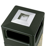 Safco Canmeleon Trash Can, 30 Gallons, Indoor and Outdoor Use, Durable & Weather-Resistant Commercial Garbage Can with Ashtray and Stone Panels, Black