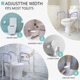 Lianjindun Toilet Safety Rails, Adjustable Toilet Frame for Elderly, Seniors, Handicap & Disabled, Foldable Handicap Toilet Handles Fit Any Toilets（Purple）