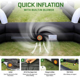 OZIS Inflatable Soccer Pool Giant Table Football Pool Pitch Billiards Inflatable Football Billiard Ball Game with Blower & 16 Balls Durable Materials for Backyard Outdoors Indoor Sports Game(Black)