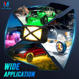 MICTUNING C4+ RGBW Rock Lights, 16 Pods 360° Ultra Bright Pure Color Underglow Neon Lights, Bluetooth APP Control & Music Mode, IP68 Waterproof, for Trucks Cars ATV UTV Golf Cart (2 Year Warranty)