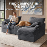 NABUMI 71'' Modular Sectional Loveseat with Storage, Cloud Boneless Couch