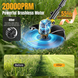 Cordless String Trimmer for Dewalt 20v Battery Powered(No Battery),3-in-1 Cordless Grass Trimmer Electric Weed Wacker Lawn Edger, Weed Eater Cordless Weed Trimmer with Wheel & 8 Spool (Yellow)