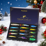 PLUSINNO Fishing Lures kit, Bass Fishing Lures for Freshwater， Fishing Gear Set Gifts for Men, Father's Day Fishing Gifts for Men, Fishermen, and Anglers.