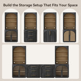 MorganBrig Storage Cabinet with Rattan Doors, 63'' W Arched Buffet Cabinet