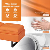 Reception Chairs Modern Entryway Bench - 7-Seat Waiting Room Chair with Thickened Cushion | Orange Kinpaw