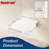 Neohomee Folding Shower Seat Wall Mounted 15.7" Wide Shower Chair Foldable with Bistable Embedded Bracket, 440lb Capacity, Safety Bench for Adults (White)