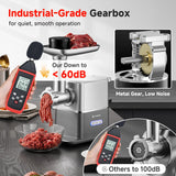 AAOBOSI Meat Grinder Electric 3000W Max with 60dB Quiet DC Motor, Auto-Reverse & Storable Food Pusher - 3 Speed Settings,Grinding, Sausage & Kibbe Making for Home Use