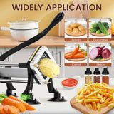 BIEAMA Commercial French Fry Cutter, Potato Cutter with 1/4", 3/8", 1/2" Stainless Steel Blades, French Fries Cutter for Carrots