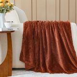 NEWCOSPLAY Super Soft King Blanket Coffee Premium Silky Flannel Fleece Leaves Pattern Lightweight Bed Blanket All Season Use (Coffee, King(90"x110"))