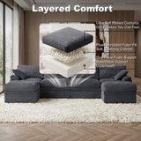 NABUMI 142'' Modular Sectional Sofa with Storage, Oversized Boneless Couch