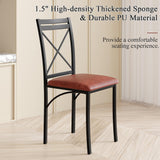5 Piece Dining Table Set for 4, Wood Grain Dinette with Chairs for Kitchen, Breakfast Nook