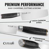 Cutluxe Nakiri Knife – Ultra Sharp 7" Vegetable Japanese Knife for Chopping, High Carbon Stainless Steel Blade, Full Tang Pakkawood Handle – Shinobi Series