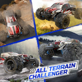 DEERC 9300E Remote Control Car High Speed RC Cars for Kids Adults 1:16 Scale 40 KM/H 4WD Off Road Monster Trucks,2.4GHz All Terrain Toy Trucks with 2 Rechargeable Battery
