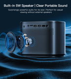 Miroir Mini Projector, Home HD Projector with Built-in Speaker, Auto Focus, Keystone Correction, Portable for Outdoor Movies, Compatible with Smartphone, TV Stick, Laptop, HDMI, USB