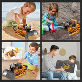 ADTHLIER Remote-Controlled Bulldozer, a 9-Channel Toy Bulldozer, 2.4GHz, with Lights and Sound Effects, is The for Children Aged 6-11 and up