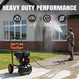 Ezasin Gas Powered Pressure Washer 3500 PSI - 2.3 GPM Heavy Duty High Power Washer,212CC 7HP Engine with 25Ft Pressure Hose, Axial Aluminum Pump, Soap Tank, 4 Quick Connect Nozzle (Coral)