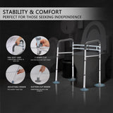 Lianjindun Toilet Safety Rails, Adjustable Toilet Frame for Elderly, Seniors, Handicap & Disabled, Foldable Handicap Toilet Handles Fit Any Toilets (Gray)