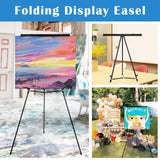 Falling in Art 63 1/2'' Aluminum Flip Chart Easel Stand, Black, 4 Pack