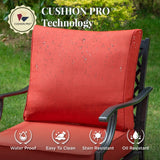 MIXPATIO 6-Piece Patio Conversation Set, Rocking Chairs, Coffee Table, Red