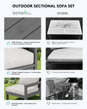 SERWALL HDPE Outdoor Patio Furniture Set Outdoor Couch
