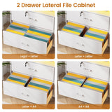 File Cabinet, 2 Drawers Filing Cabinets for Home Office fit Legal/Letter/A4 File