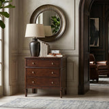 HULALA HOME 30 Inches Side Table with Charging Station, Walnut