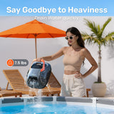 Cordless Robotic Pool Cleaner, Pool Vacuum for Above Ground Pool Lasts 90 Min, Portable, Self-Parking, Ideal for Pools up to 860 sq.ft