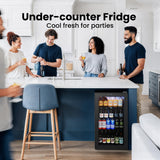 Yeego Beverage Refrigerator, 130 Can Beer Fridge, Glass Door Drink Cooler