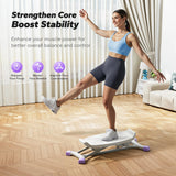 MERACH Balance Board for Adults, Rocking Stepper with Resistance Bands, Portable Wobble Board Featuring LCD Monitor, 300 lbs Capacity Ski Balance Trainer（Purple）