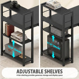 SHW 46-Inch Home Office Computer Desk w/ Side Shelf & Drawer, Black