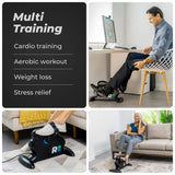 REATHLETE CYCLO: Under-Desk Bike/Pedal Exerciser | Desk Bike for Leg and Arm Exercises | Pedal Exerciser for Cardio Training, Fitness, & Rehabilitation | All-Digital, Light & Quiet Under-Desk Bike