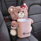 Car Trash Bin 2-in-1 Bear Organizer Cute Decor