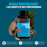 FreshCap Mushrooms Premium Organic Turkey Tail Supplement Capsules - 10:1 Fruiting Body Extract with 35% Beta-Glucans - 3rd-Party Tested - Supports Daily Immunity and Gut Resilience (60 Capsules)